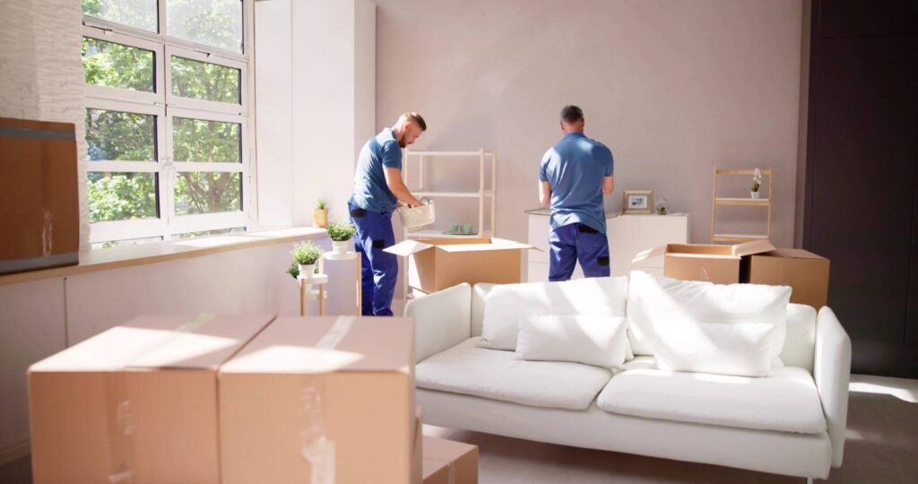 Efficient moving crew handling a residential move.